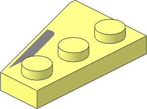 Wing  2 x  3 Right with Silver Trapezoid Pattern