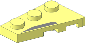Wing  2 x  3 Left with Metallic Silver Trapezoid Pattern