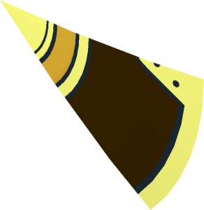 ~Minifig Shield Round Bowed with Gold Circle, Dark Brown Field and Nails Pattern 1/8