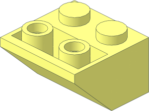 Slope Brick 45  2 x  2 Inverted with Round Bottom Pin with Inner Stopper Ring