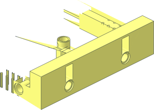 ~Brick  8 x 10 x  2 with  6 x 10 Cutout and  8 Pin Holes on Sides Half