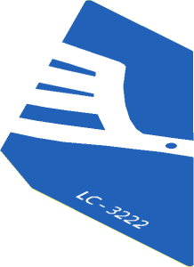 Sticker  4.2 x  5.7 with White Airline Bird Right and White "LC-3222" on Blue Background