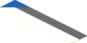 Sticker  0.7 x  3.7 with Blue Triangle Left, White and Dark Bluish Grey Lines