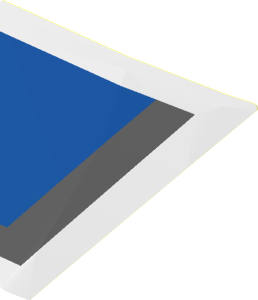Sticker  3.7 x  3.7 Triangular Right with Blue Triangle, White and Dark Bluish Grey Lines (Formed)