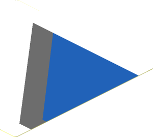 Sticker  3.7 x  3.7 Triangular Left with Blue Triangle, White and Dark Bluish Grey Lines