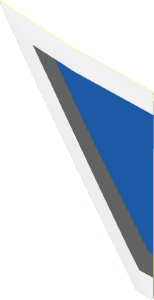 Sticker  3.7 x  3.7 Triangular Left with Blue Triangle, White and Dark Bluish Grey Lines (Formed)