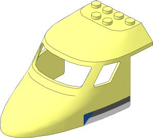 Plane Front 6 x 10 x 4 with Blue Triangle, White and Dark Bluish Grey Lines Sticker on Both Sides