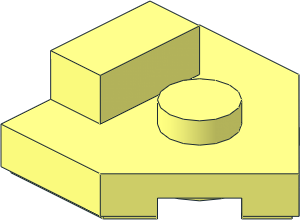 Plate  2 x  2 with One Stud with Cut Corners and Raised Tab