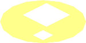 ~Tile  1 x  1 Round with Two White Squares Pattern