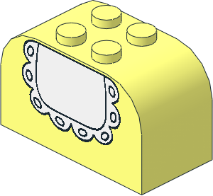 Brick 2 x 4 x 2 with Curved Top with Baby Bib Pattern Brick 2 x 4 x 2 with Curved Top with Baby Bib Pattern