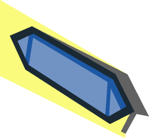 ~Plate  1 x  2 with Black and Medium Blue Mechanical Eyes Pattern - Half