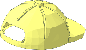 ~Minifig Hair Short Tousled with Cap - Cap without Front Surface