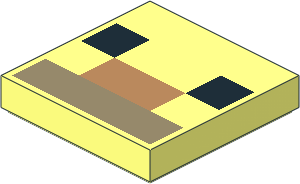 Tile  2 x  2 with Black Squares, Medium Nougat and Dark Tan Rectangles Pattern