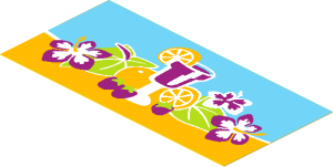 Sticker  1.9 x  3.9 with Drink, Fruits and Flowers
