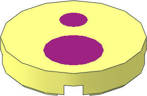 Tile  2 x  2 Round with Two Magenta Circles Pattern