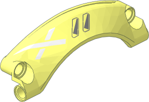 ~Technic Panel  9 x  2 x  3 Mudguard Arched with Rounded Top #42 with White X and Silver Vents Pattern