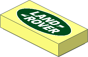 Tile  1 x  2 with Groove with Land Rover Logo Pattern