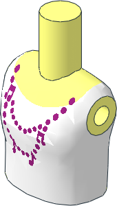 Figure Friends Girl Torso with White Vest Top with Magenta Necklace Pattern