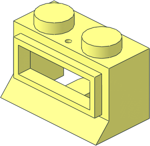 ~Window 1 x 2 x 1 Classic with Solid Studs ~Window 1 x 2 x 1 Classic with Solid Studs