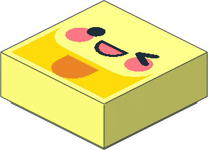 Tile  1 x  1 with Emoji Face, Left Wink, Coral Mouth and Cheeks Pattern
