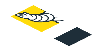 ~Sticker 0.8 x 3.0 with Michelin Logo in White Trapezoid on Black Background Right - Eleventh Face ~Sticker 0.8 x 3.0 with Michelin Logo in White Trapezoid on Black Background Right - Eleventh Face
