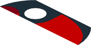 ~Sticker  1.4 x  1.8 with Grey Air Vent and Red Taillamp on Black Background Right - Third Face - Part Not to Be Mirrored