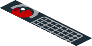 ~Sticker  1.4 x  1.8 with Grey Air Vent and Red Taillamp on Black Background Left - Second Face