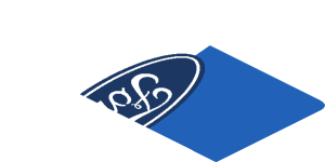 ~Sticker  1.8 x  4.0 with Ford Logos on Blue and White Background Left - First Face