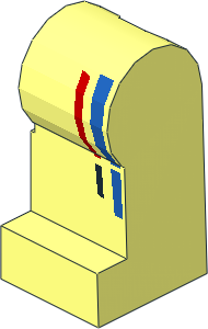 Minifig Leg Left with Black, Blue and Red Stripes Pattern