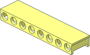 Tile  2 x  8 x  0.833 with Channel on Ends and Holes on Side (Needs Work)