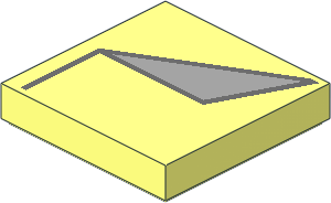 Tile  2 x  2 with Light Bluish Grey Triangle and Dark Bluish Grey Lines Pattern