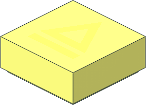 Tile  1 x  1 with Bright Light Yellow Triangle and Line Pattern