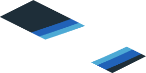 ~Sticker  1.8 x  3 with White Trapezoid and Light blue Stripes on Black Background Right -  Fourth Face