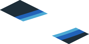 ~Sticker  3 x  1.8 with White Trapezoid and Light blue Stripes on Black Background Right - Fifth Face