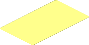 ~Sticker  1.9 x  3.8 with White Trapezoid and Light blue Stripes on Black Background Right - Bottom Face