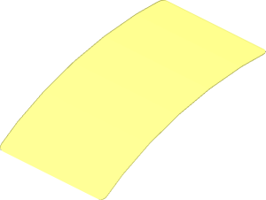 ~Sticker  1.9 x  3.8 with White Trapezoid and Light blue Stripes on Black Background Right - Bottom Formed Face