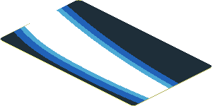 Sticker  1.8 x  3 with White Trapezoid and Light blue Stripes on Black Background Right