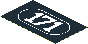 Sticker  1.6 x  2.7 with White "171" on Black