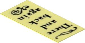 Sticker  0.9 x  1.9 with Text "There And Back Again"