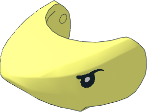 Animal Shark Head with Rounded Nose with Black Eyes with White Full Circle Glints Pattern