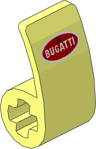 Technic Panel Curved  1 x  2 x  1 with Bugatti Logo Pattern Technic Panel Curved  1 x  2 x  1 with Bugatti Logo Pattern