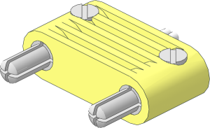 Electric Plug (Type 2) Twin Extra-Wide with Cross-Cut Pin with Cable End