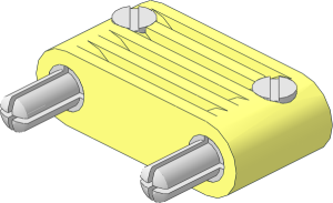 Electric Plug (Type 2) Twin Extra-Wide with Cross-Cut Pin (Complete)