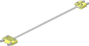 Electric Cable White with Plug (Type 1) Twin Extra-Wide Hollow Pin and Plug (Type 1) Twin Hollow Pin