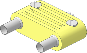 Electric Plug (Type 1) Twin Extra-Wide with Hollow Pin with Cable End