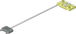 Electric Cable White with Grey Plug (Type 2) Twin Extra-Wide Cross-Cut Pin and Train Track Connector