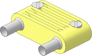 Electric Plug (Type 1) Twin Extra-Wide with Hollow Pin (Complete)