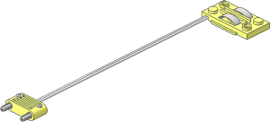 Electric Cable White with Plug (Type 2) Twin Extra-Wide Cross-Cut Pin and Train Track Connector