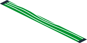 ~Sticker  1.9 x  3.8 with Red Car and White Stripes on Black and Green Background - Fifth Face