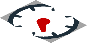 ~Sticker  1.9 x  3.8 with Indicators on Black and Grey Background - Inner Round Indicator